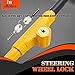 iMonse Steering Wheel Lock Anti-Theft Car Device, Steering Wheel Pedal Brake Lock Retractable Hook Car Security Products Universal Fit(Yellow)