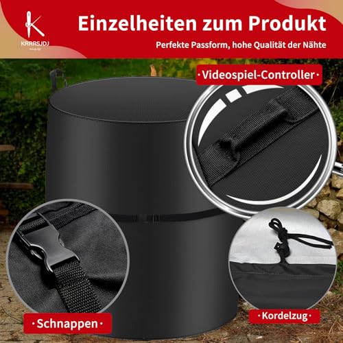 KRRRSJDJ Holzfass Abdeckung Wasserdicht,Weinfass Schutzhülle Winddicht,Holz Weinfass Abdeckhaube mit Kordelzug und Tragegriff,420D Oxford-Stoff Anti-UV Staubdicht Reißfest (60 * 60 * 100cm,Schwarz)