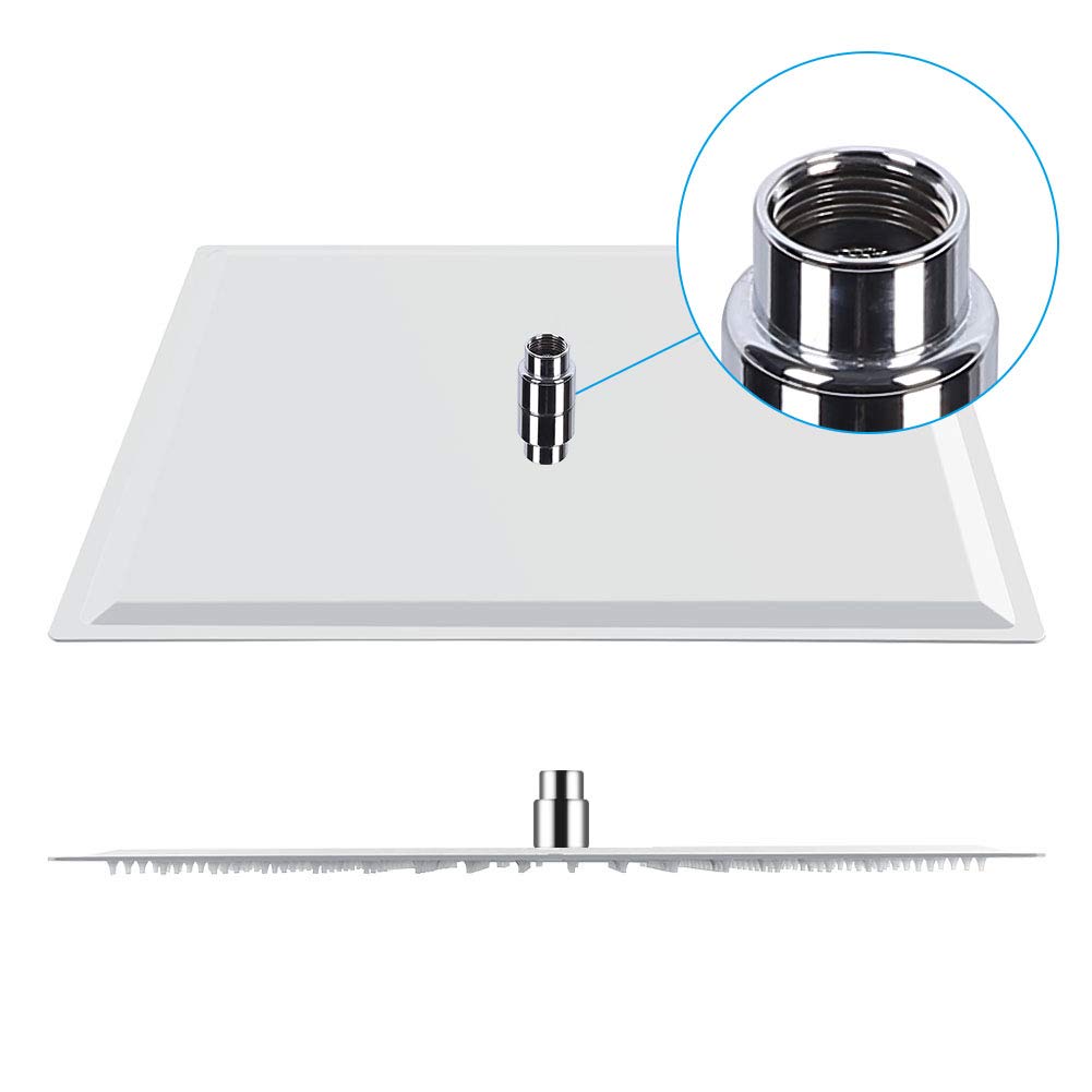Soffione Doccia Quadrato, 50x50cm Soffione Doccia a Pioggia, Docce Fisso Quadrato, Testa Doccia Piazza ad Alta Pressione in Acciaio Inox con Filettatura G1/2 per Bagno