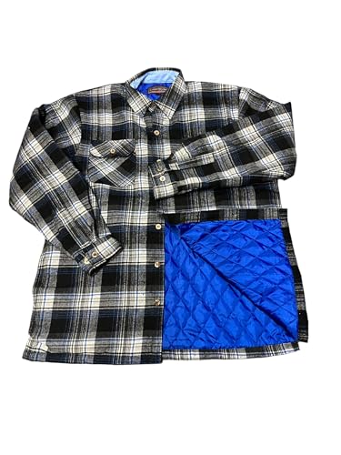 Falcon Bay Big and Tall Insulated and Quilted Primaloft Lined Flannel Shirt Jacket in Blue Plaid to 8X Big and 6X Tall4