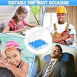 14 Pairs Silicone Ear Plugs for Sleeping Soft Reusable Moldable Silicone Earplugs Gel Ear Plugs Noise Cancelling Earplugs with Case for Swimming, Snoring, Concert, Airplane (Blue) - Image 6