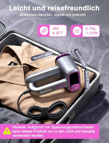 Handheld Steamer for Clothes, Dampfglätter 2 in 1 Bügeleisen und Steamer – Bild 9