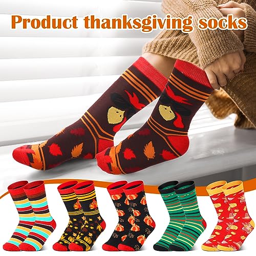 Jeyiour 24 Pair Fall Autumn Socks Men Women Turkey Pumpkin Socks for Thanksgiving Holiday Colorful Gifts2