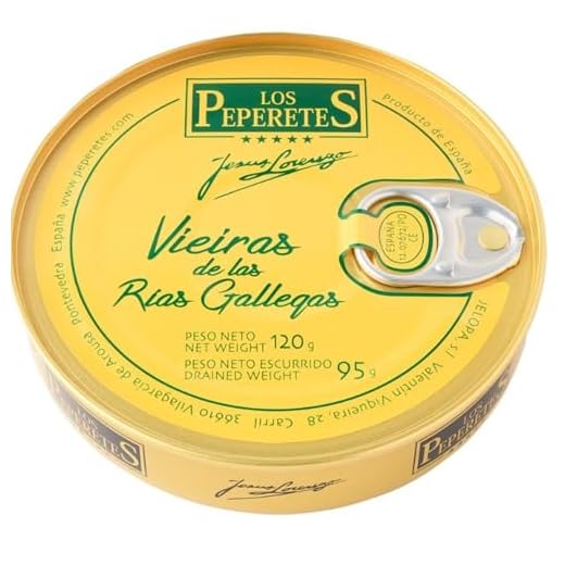 Vieiras de las Rías Gallegas Los Peperetes – Conserva Gourmet | Producto Artesanal Gallego | Sabor Exclusivo en Lata Premium | Alta Cocina Española | 120g
