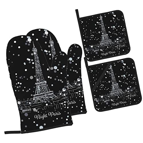 Gants de cuisine Tour Eiffel isolants avec maniques imperméables