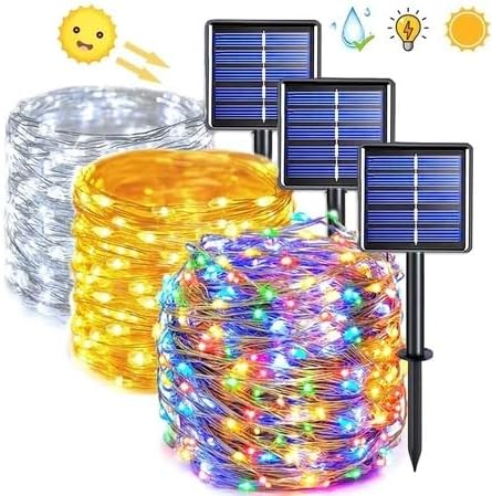 Luzes de Natal de corda com energia solar