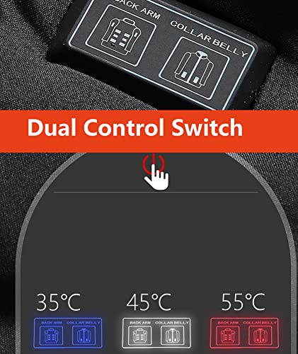 Colete Aquecido Feminino Com Interruptor De Controle Duplo 3 Níveis De Aquecimento, 11 Zonas De Aque