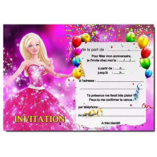 Cartes Invitation Anniversaire Princesse Par 12 Avec Enveloppes Ref 445 Amazon Fr Produits Handmade