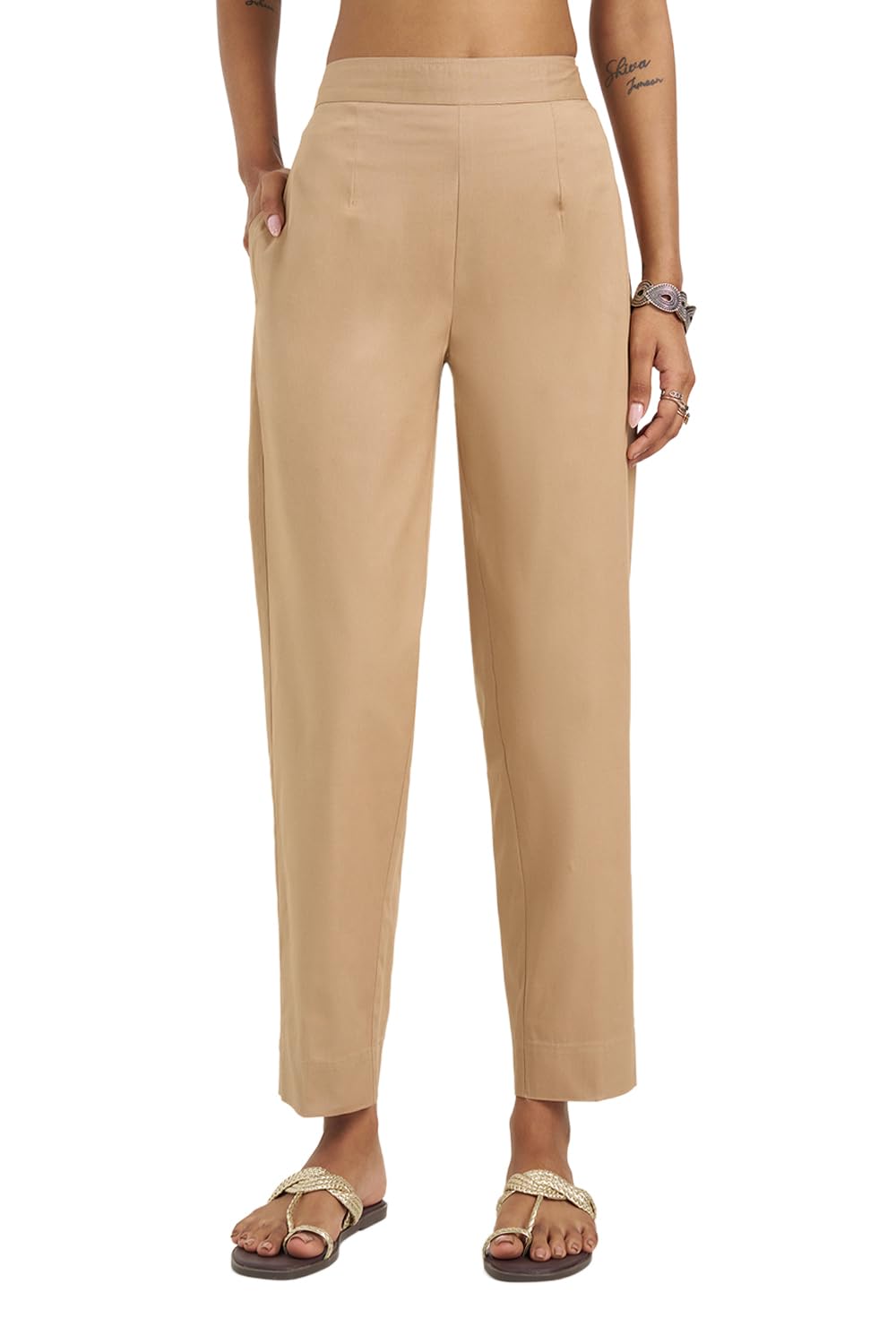 Women Cotton Slim Fit Pants | Ankle-Length | Ethnic Bottom | Casual Wear-image-34