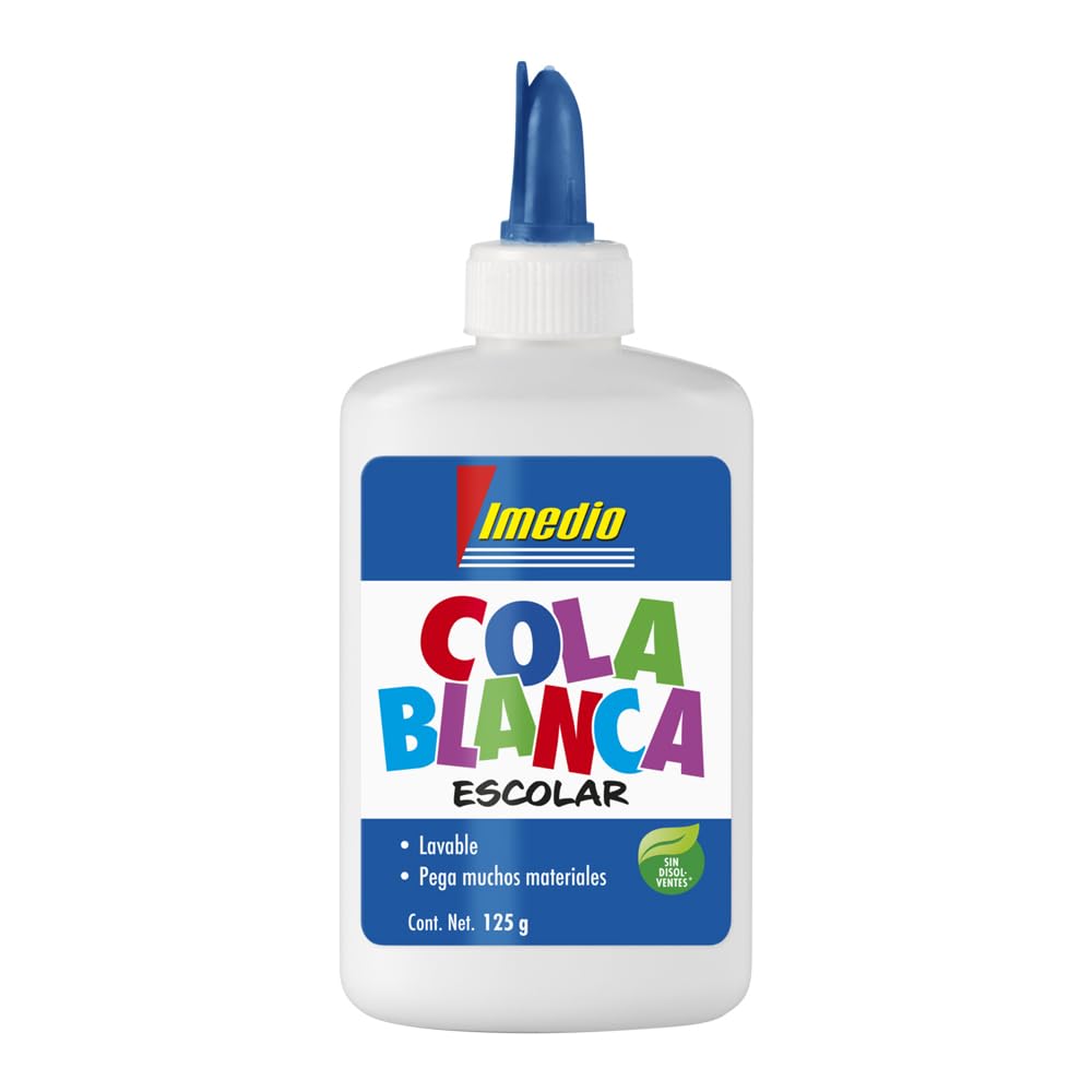 Lote 12 Pegamento COLA BLANCA Uso Escolar IMEDIO 125 GRAMOS + REGALO