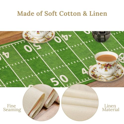 Image of Football Table Runner,Kids Rugby Party Decorations Fall Football Tablecloth Sport Themed for Indoor Home Decor Dining Room Kitchen Party Tabletop Decor 13 inchx36 inch