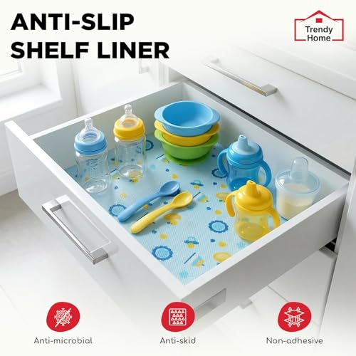 Image of Trendy Home Anti-Slip Mat 45 cm x 5 m for Drawers, Fridge & Shelf Liners | Printed Design, Non-Slip, Food Grade EVA, Washable Kitchen Mat, Ducky Treats