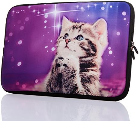 11.6-Inch to 12.5-Inch Neoprene Laptop Sleeve Case with Hidden Handle for 11 11.6 12 12.2 12.5" Inch Men Women MacBook/Tablet/Netbook (11.6-12.5 Inch, Cute Cat)