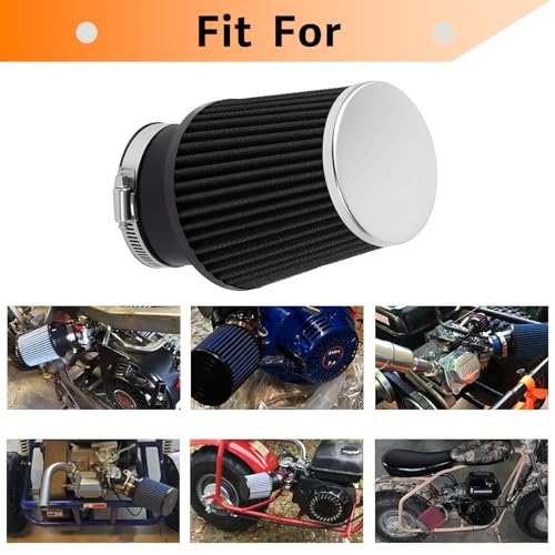 Image of 212cc Upgraded Air Filter Adapter Kit for Predator 196cc 212cc for Baja Motorsports MB165 for Coleman BT200X CT200U KT196 6.5Hp Clone Engine Mini Bike Go Kart -Black