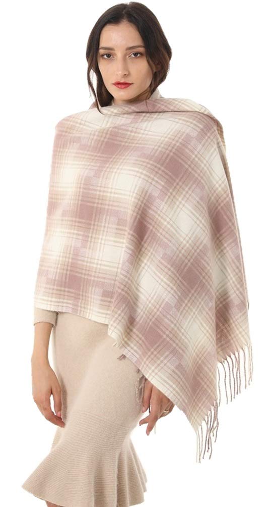 TwoYek Sciarpa Pashmina Donna - Scialle Largo 200x71 Cm In Morbido Finto Cashmere - Nero, Con Frange, Per Abito Da Sera E Matrimoni - 3