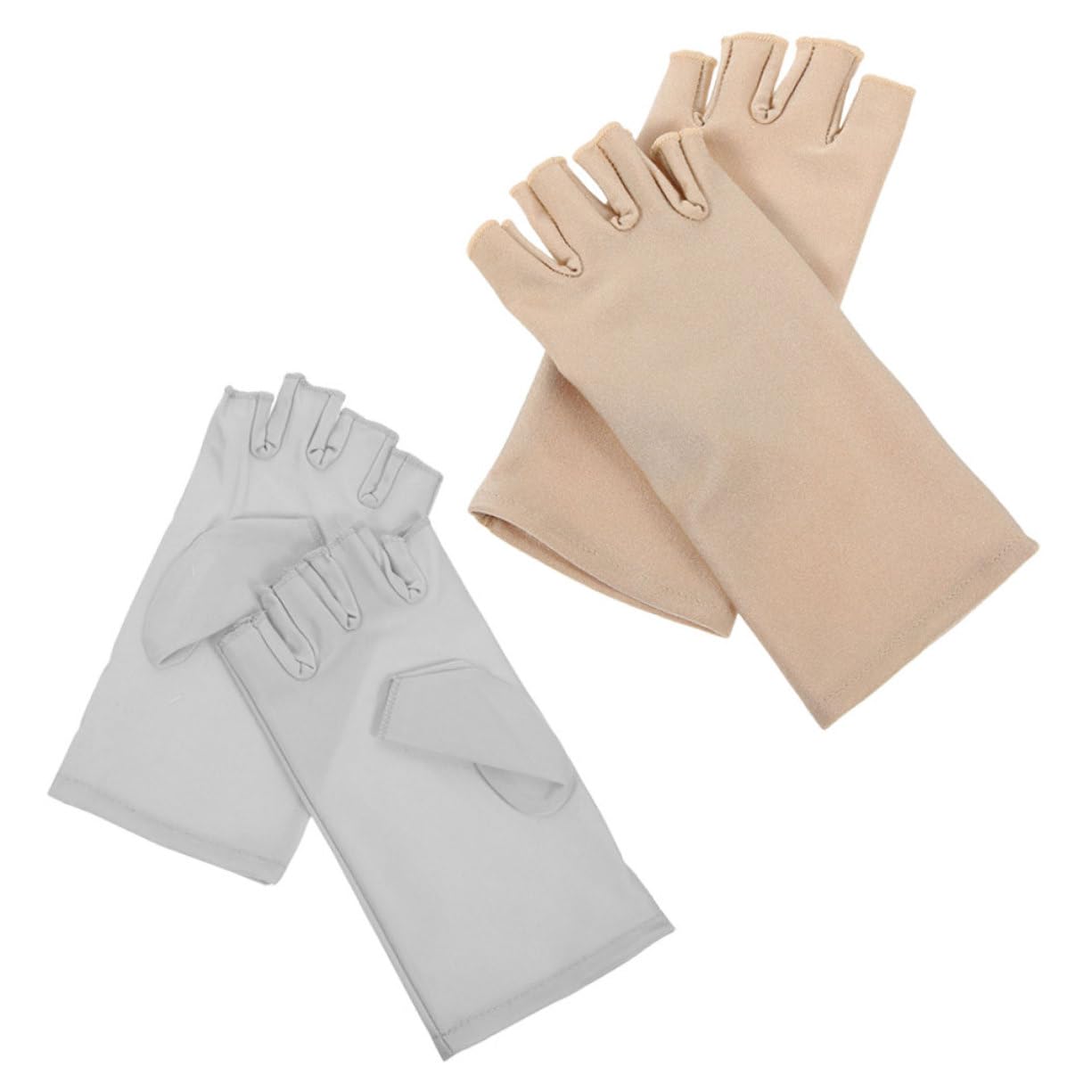 NOLITOY 2 Pairs Women Uv Protection Fingerless Gloves Light Breathable for Cycling Driving Outdoor Activities