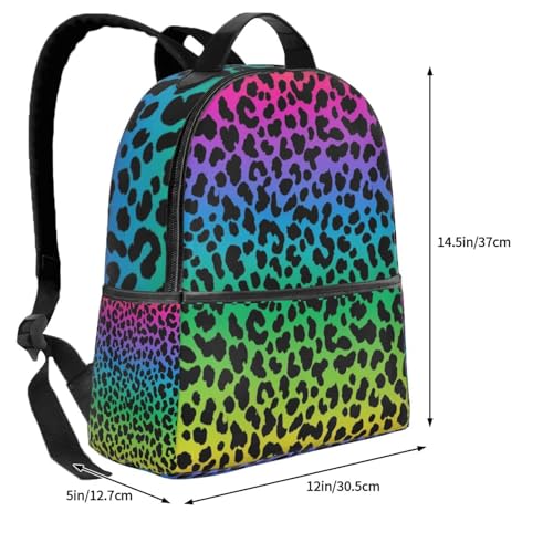 Casual Rucksack Big Capacity, Padded Straps Anti Theft Colorful Leopard Cheetah Print Art Bookbag for Travel Camping4