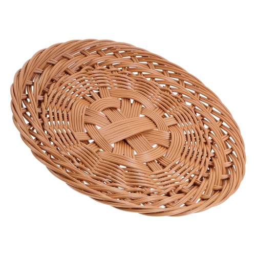 SOLUSTRE Rattan Woven Storage Basket Desktop Organizing Basket Simple Storage Woven Box