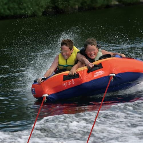 Tiardey 3,6 m/12 Fuß Hochleistungs-Wassersport-Schleppgeschirr-Anschluss mit 2 Haken – Robustes Boots-Schleppgeschirr für 1–3 Fahrer