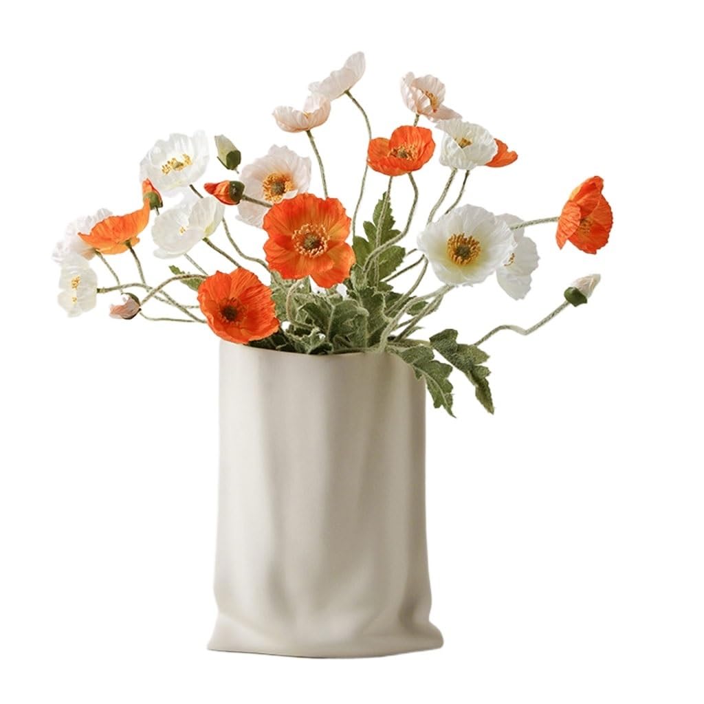 Gfhtrely A Vase Ceramic Vase Home Living Room Flower Rrangement Porch Desktop Ornaments Paper Bag Flower Vase Flower Vases