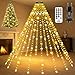 Produktbild Lichterkette Weihnachtsbaum, 2M 240 LED Christbaumbeleuchtung mit Ring 12 Stränge Lichterkette Sterne, 8 Modi Timer Wasserdicht Lichterkette Innen Außen Weihnachtsbaum für 150cm, 180cm, 210cm, 240cm