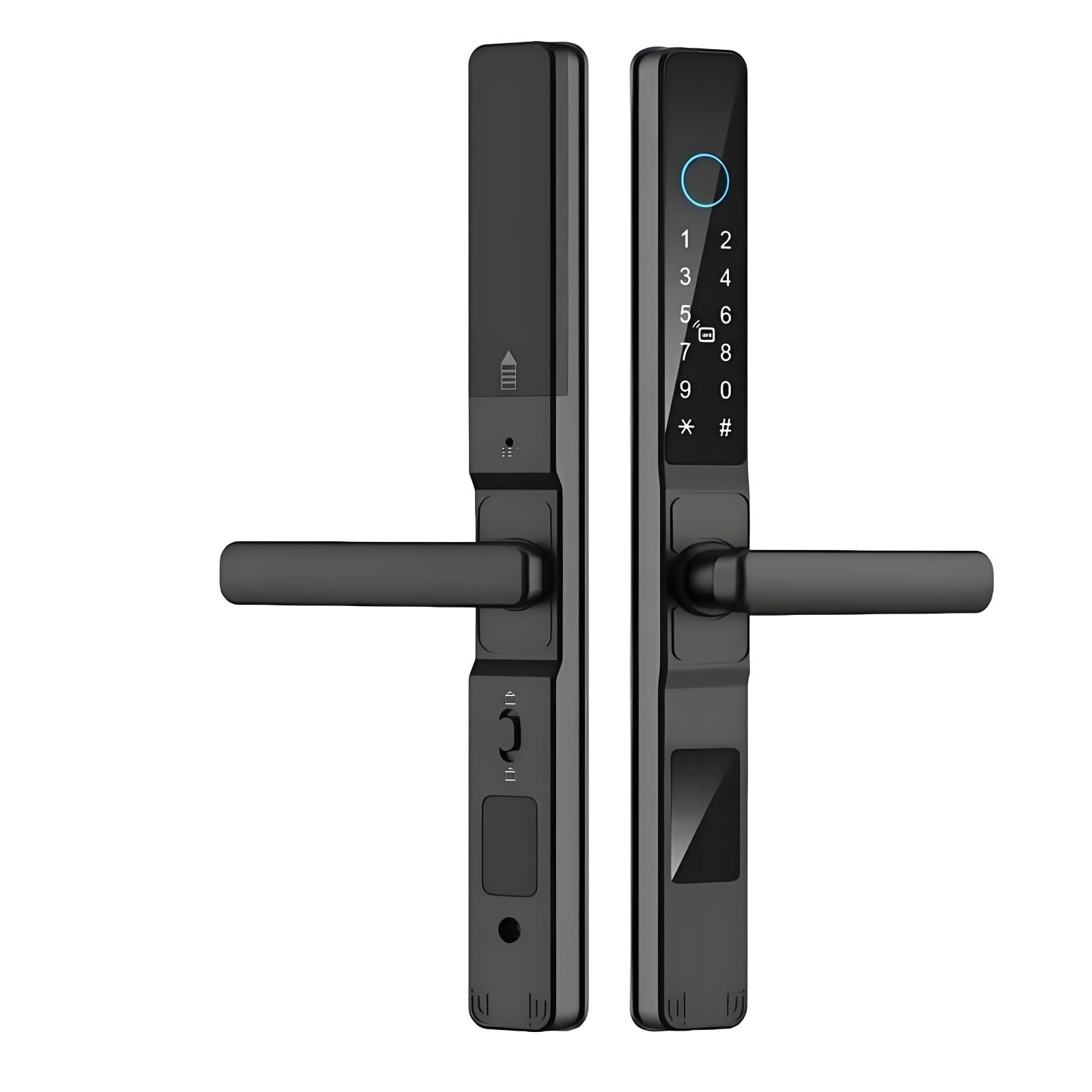 TTLock Cerradura Inteligente Impermeable para Puerta Corredera, Cerradura Electrónica de Aleación de Aluminio con Control por Huella Dactilar, Aplicación y Alexa, IP66 para Puertas de Vidrio y Metal
