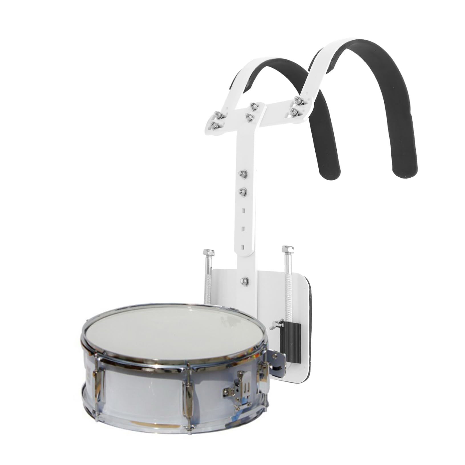 Toyvian Porte-caisse Claire Réglable en Alliage D'aluminium, Harnais Blanc avec Sangle D'épaule, Facile à Transporter pour Drum de Marche