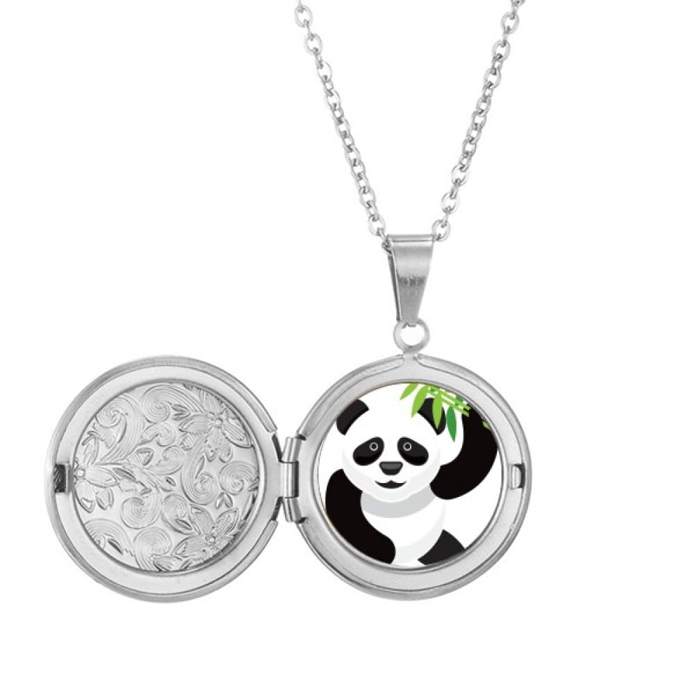 Collier avec médaillon panda anti-ternissement et chaîne ajustable