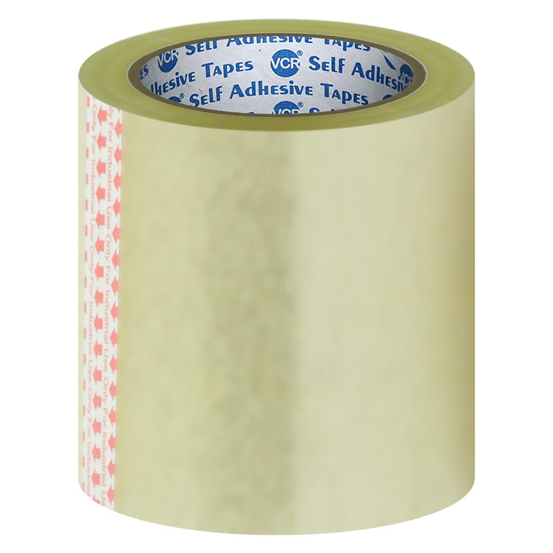 VCR Self Adhesive Transparent Cello Tape - 65 Meters in Length - 144mm / 6" Width - 8 Rolls Per Pack - BOPP Industrial Packaging Tape for E-Commerce Box Packing, Office and Home use-image-16