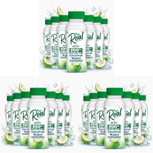 Image of Real Activ Coconut Water (Pack of 18, 200ml Each) | Hydrating & Refreshing Drink with Coconut Flavour | Good for Skin Health