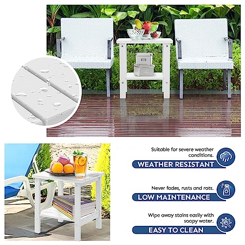 image for PASAMIC 2-Tier Adirondack Square Side Table, 17