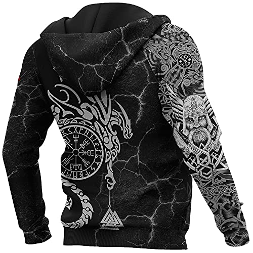 Pullover Viking homme taille M, fini les sweats ternes avec ce pull graphique zippé Fenrir Odin - 3