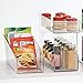mDesign Plastic 4-Section Food Packet Organizer - Storage for Kitchen, Pantry, Cabinet, or Countertop - Organization for Spice Packets, Hot Chocolate, Seasoning Pouches, Ligne Collection, Clear