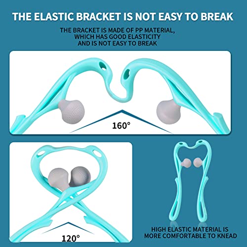 Hsfrelax Neck Massager For Pain Relief Deep Tissue，Hand Held Manual Roller Massager,Shiatsu Neck And Back Massager Tool,Neck And Shoulder Relaxer (Blue) #TOP3