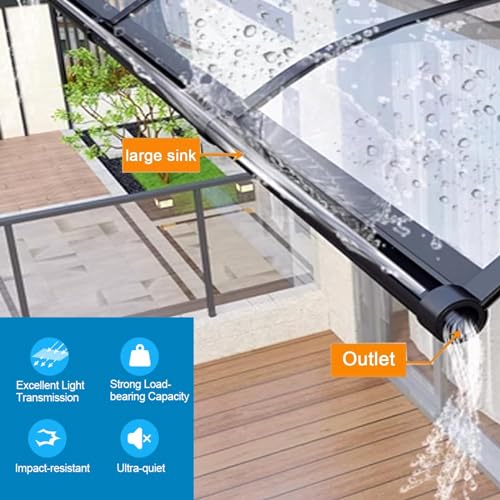 Toldo al Aire Libre para Jardín y Terrazas Cubierta de Aluminio de 120x380cm 3