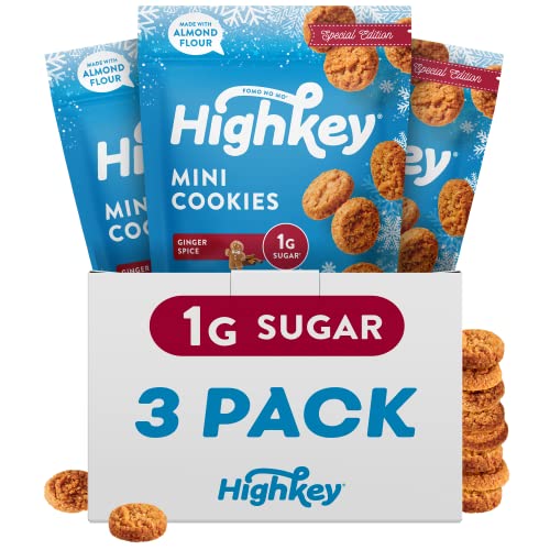 Highkey B0B5FMNDC6 Gluten Free Ginger Spice Cookies - Keto Snack No Sugar Low Carb Snacks Foods Diet Friendly Food Healthy Cookie Dessert Treat Sweet <1G Sugar Ginger Snaps 2.0Oz 3Pack cover