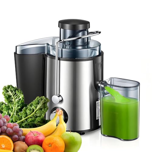 Juicer Machine,Efficient Centrifugal Juicer for Whole Fruit and Vegetable Extraction, 68mm Large Feed Chute,3 Speed Settings,Stainless Steel,Easy to Clean, Ideal for Families and Healthy Juicing.