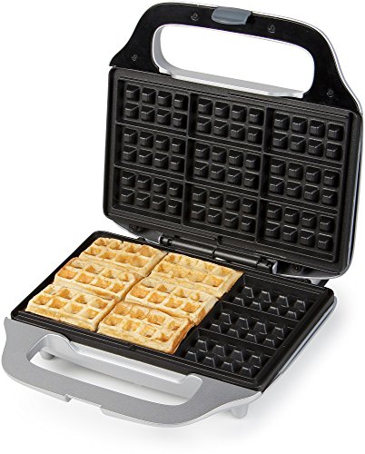 DOMO DO9222W Waffeleisen „Tasty Waffle“ – Für Rechteckige Belgische Waffeln, Edelstahl, Mit Temperaturregler