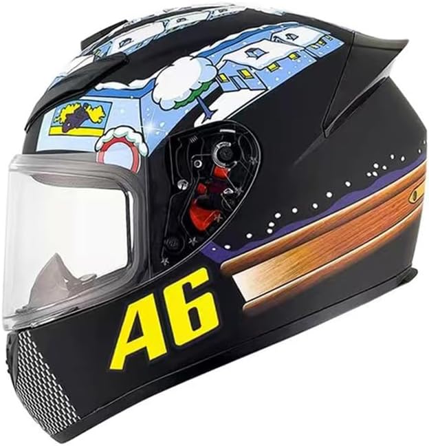 Casco de motocicleta de cara completa para nieve, negro aprobado por DOT, para motocicleta, ciclomotor, bicicleta de calle, motociclismo, carreras