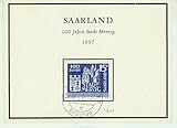  First Day Card - Saarland - 100 Jahre Stadt Merzig - 1957 - 15F [Briefmarke, Saar, gestempelt, Ersttagsbrief, Saar]