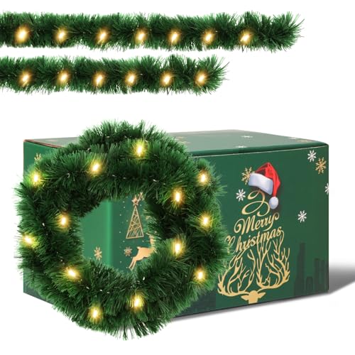 Weihnachtsgirlande Batteriebetrieben 5m 50LEDs tannengirlande mit...