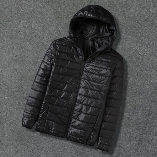 Men's Puffer Jacket Lightweight Packable Down Coat Hooded Quilted Jacket Padded Insulated Coat Thermal Outwear2