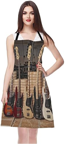 Miniatura 3 de EKOBLA Delantales de guitarra, bajo, música, instrumentos musicales, cuerdas, espectáculo de actuación, impermeable, resistente al agua, para