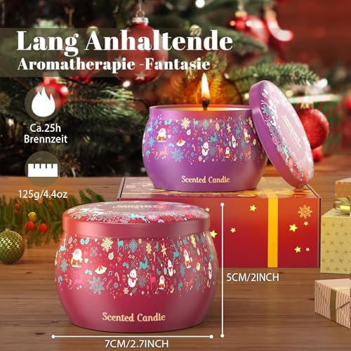 Scented Candles Set, 4.4 Oz 4 Pack Christmas Aromatherapy Candles Gift Set for Women, Candles Gift Sets for Christmas, Valentine's Day, Anniversary, Mother's Day - Image 6