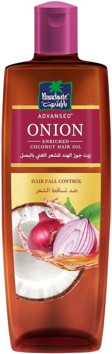 Parachute Advansed Onion Oil For Hair Growth, , Blend Of Onion & Coconut Oil, Controls Hairfall & Promotes Hair Growth, 300Ml, Red