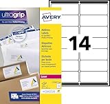 Avery Étiquettes Autocollantes Blanches, 3500 Pièces,L7163-250, 99,1 x 38,1 mm, Papier A4, Feuille A4, Pour Imprimantes Laser, Anti-Bourrage, FSC Certifiées, Pour adressage et expédition