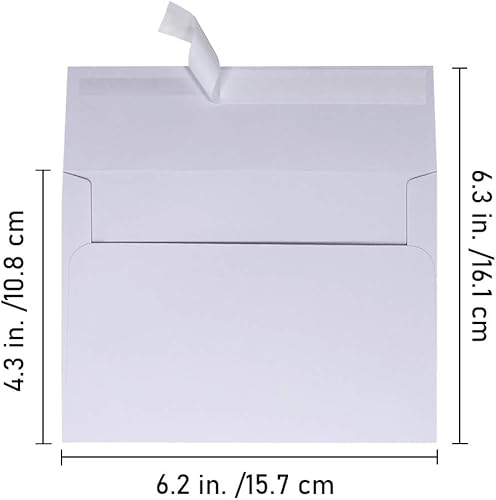 Miniatura 2 de Paquete de 150 sobres de invitación A4 en papel autoadhesivo de 4 14 x 6 14 de 95 libras, papel para boda, ducha, cumpleaños, vacaciones, anuncio de