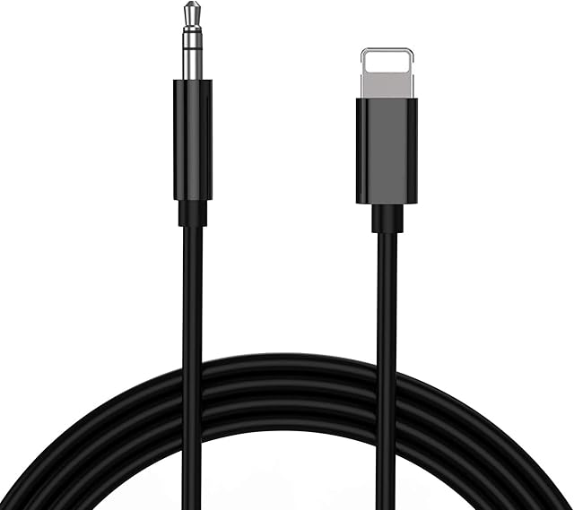 Aux Cable for iPhone in Car 3.5mm Aux Cord Adapter Compatible with iPhone 13/13 Pro/12/12 Pro/11/11Pro/Xs/XR/X/8/7 Male Stereo Audio Cable for Home/Car Stereo,Speakers,Headphones-Black