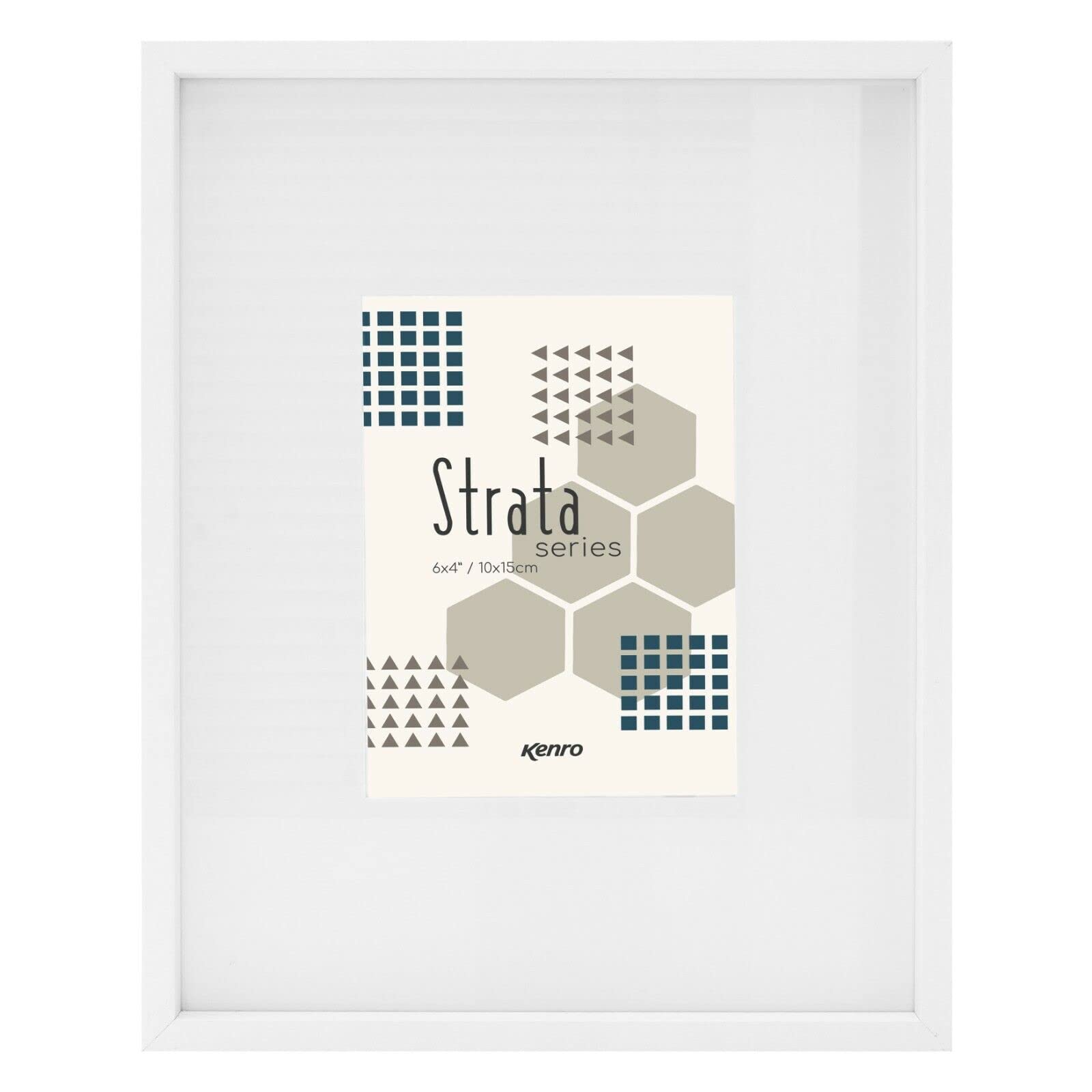 Strata Series White Photo Frame 16x14 Inch / 35x40cm with Wide Mat for Photo 8x10 Inch / 20x25cm - ST2025W