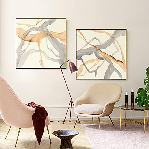 Impression sur toile de qualité supérieure abstrait orange pour mur contemporain